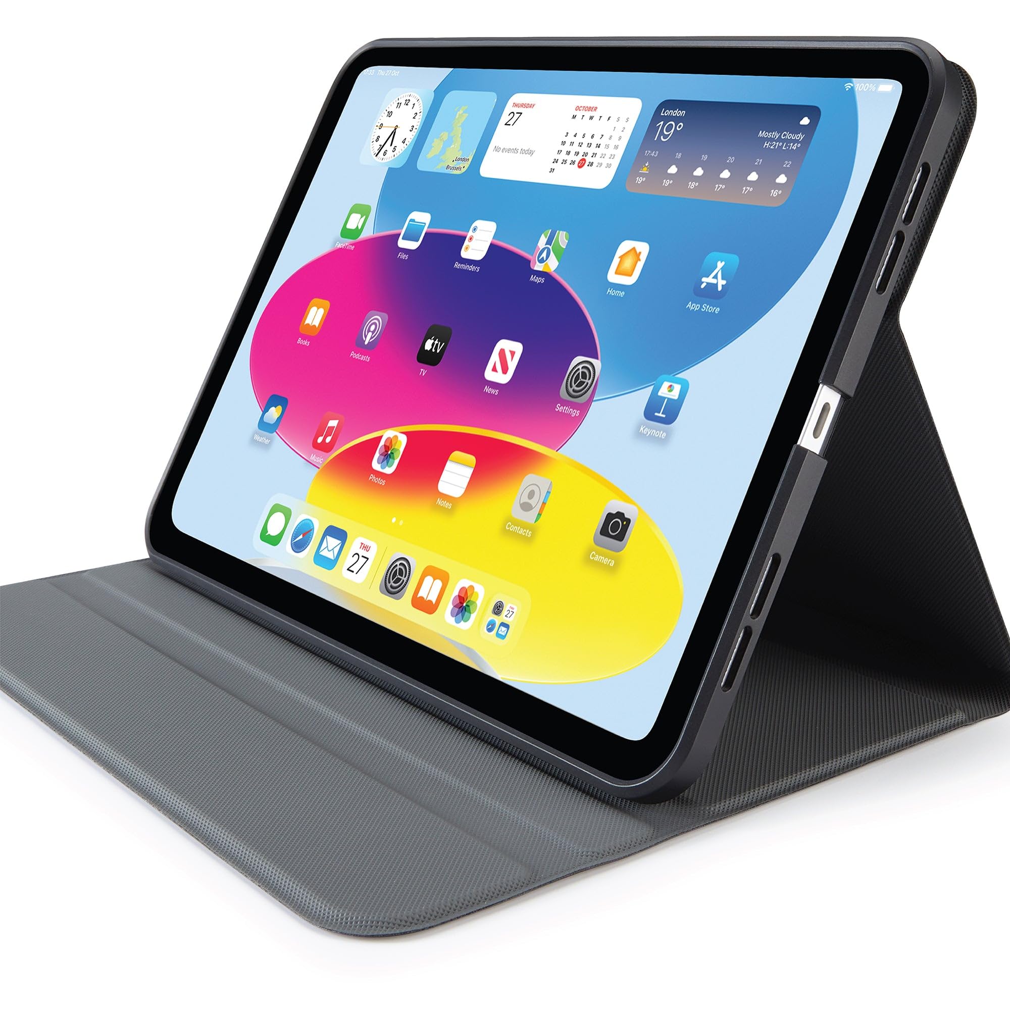 Pipetto Rotating Folio Custodia per iPad 2022 Nero, Nero, Utilità