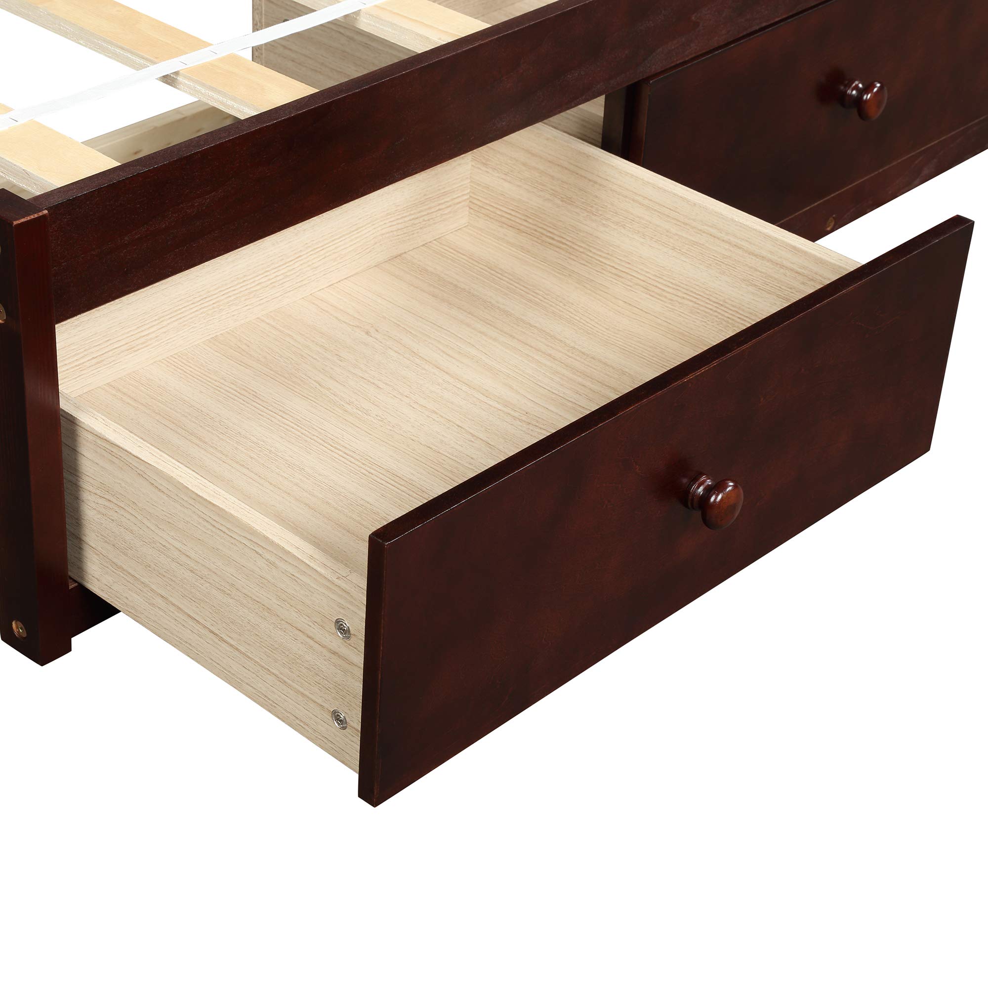 Amazon.com: P PURLOVE Twin Size Bed Frame with 3 Storage Drawers