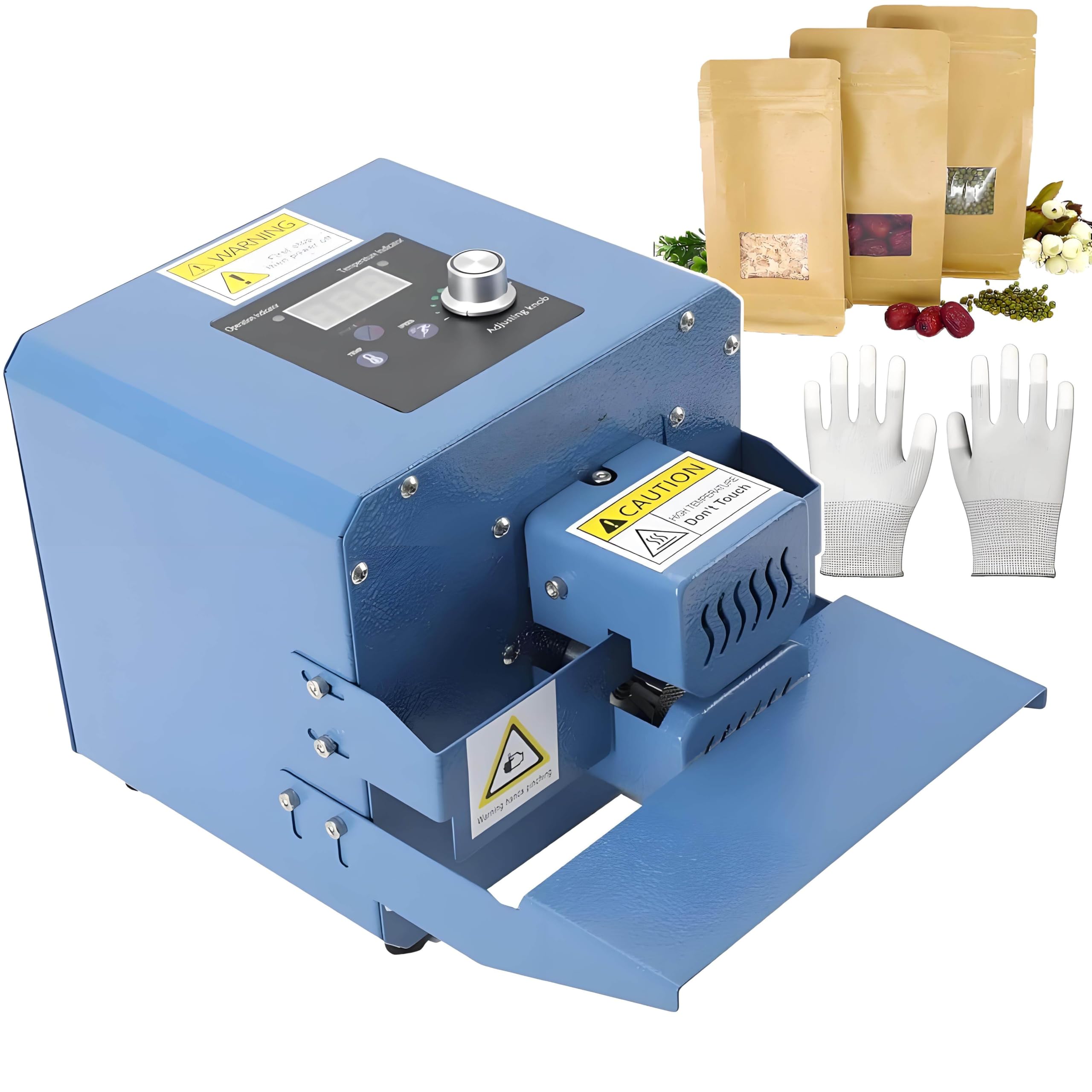 Sigillatrice automatica a nastro continuo, velocità di temperatura regolabile per sigillare sacchetti, ideale per piccoli negozi, casa, cucina