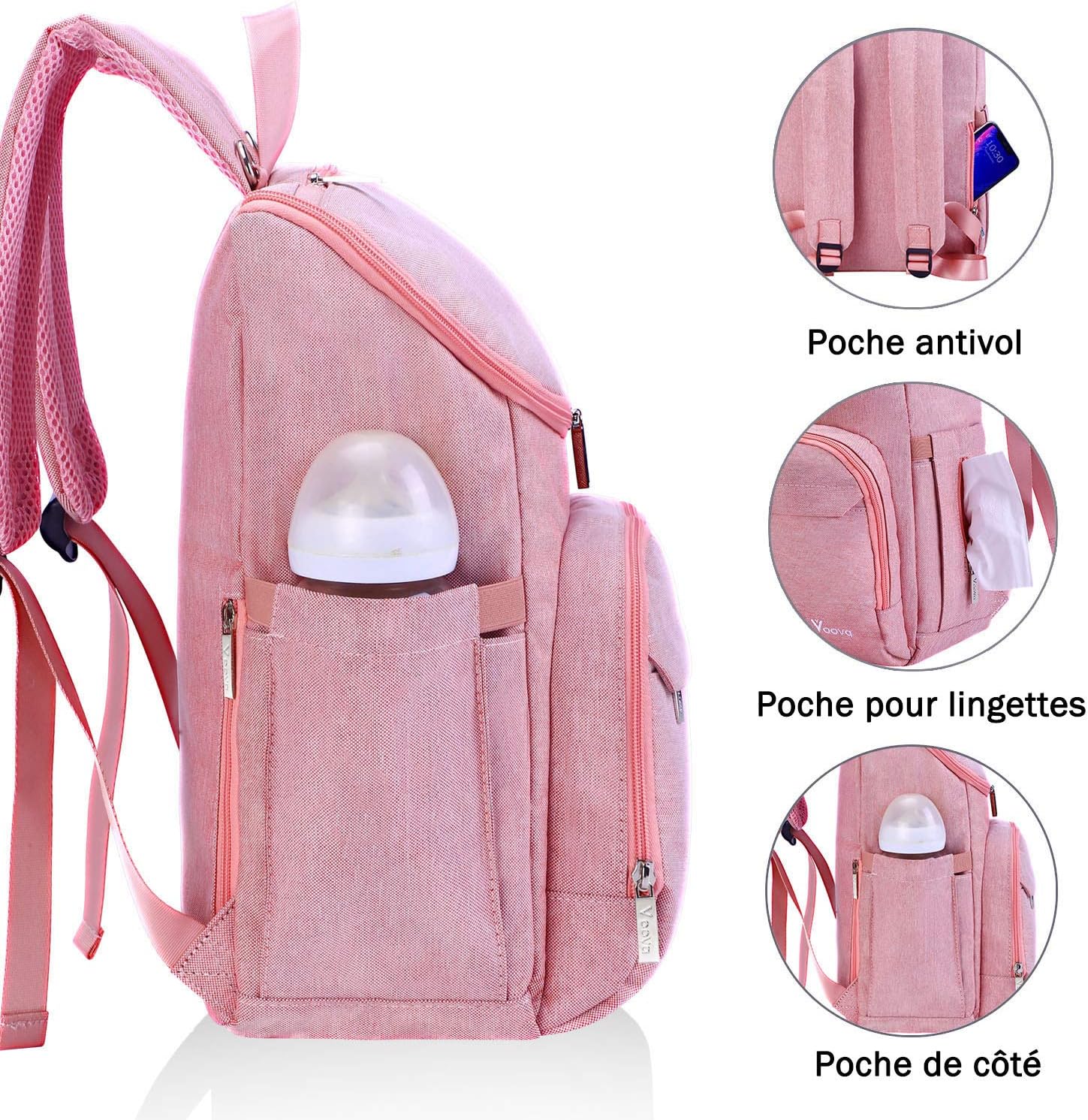 Sac A Couches Multifonction Impermeable Sac Voyage Pour Maman Et Papa Grand Capacite Sac A Dos Avec 1 Matelas A Langer Et 2 Sangles Poussette Bleu Voova Sac A Dos A Langer Pour Bebe