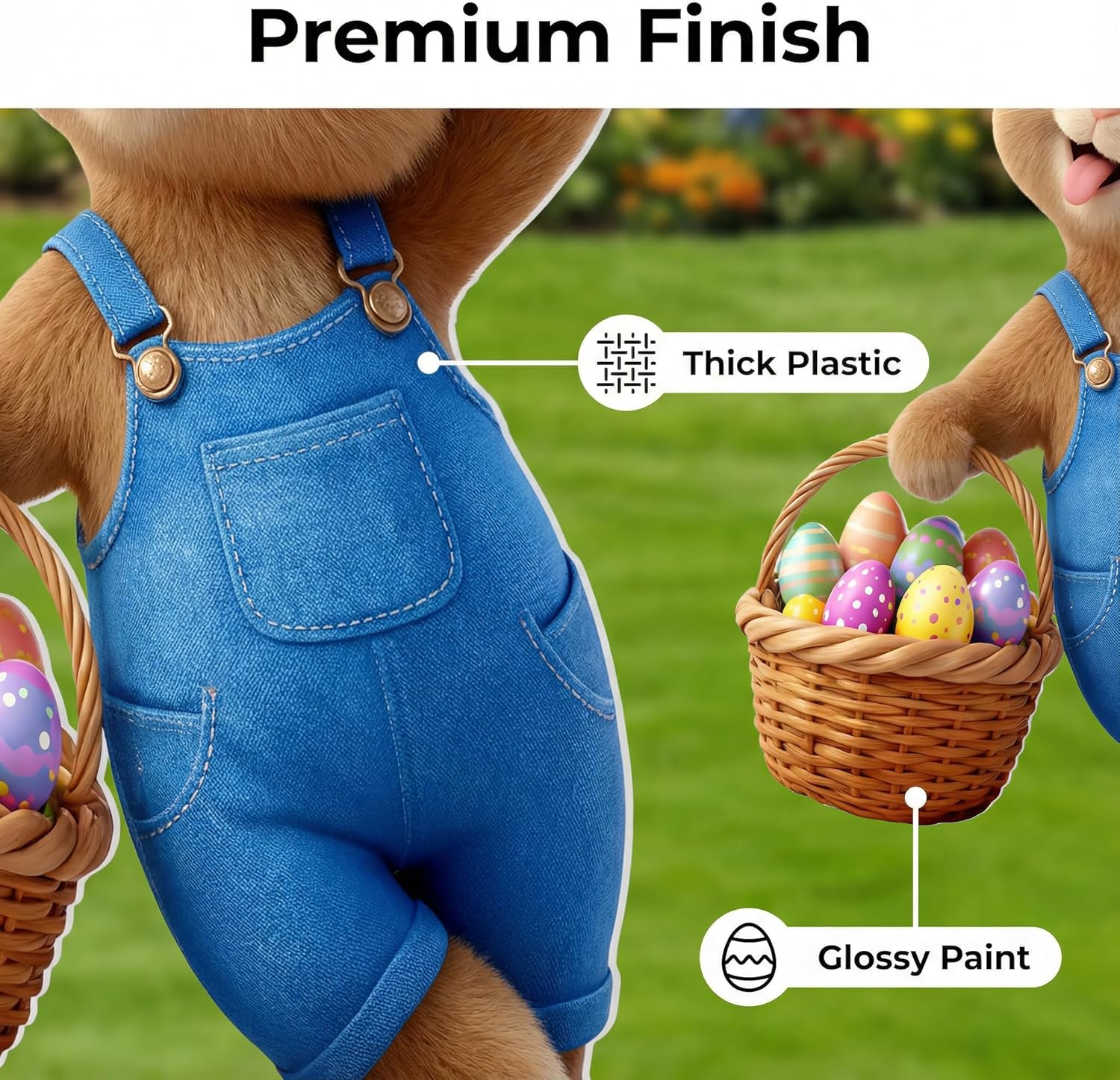 6 PCS Easter Bunny Yard Signs Decorations,Easter Decorations Outdoor with Stakes,Durable Lawn Signs for Garden, Spring Home Decor