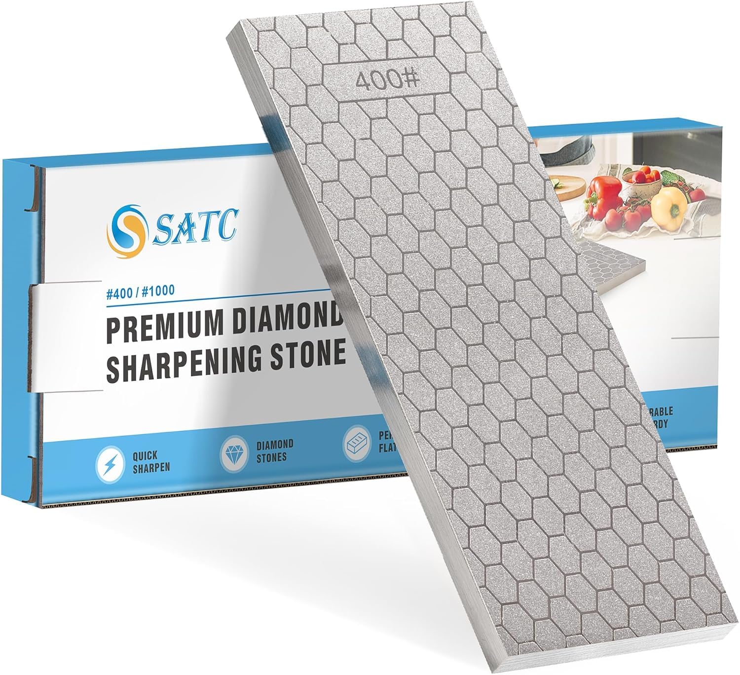 Piedra de diamante 400/1000 grano doble cara para afilar cinceles cepillos y cuchillos