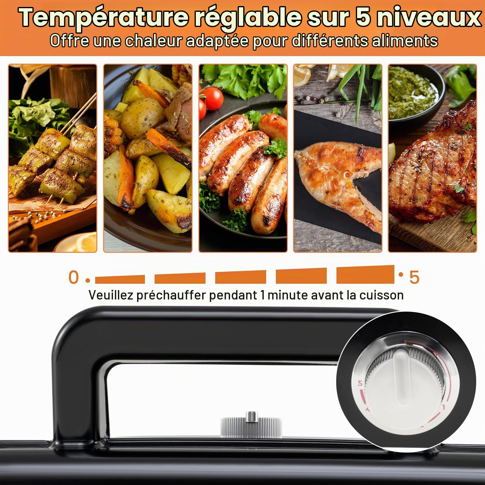 SOARS Appareil Croque Monsieur 3 en 1 1200W, Machine à Panini Électrique