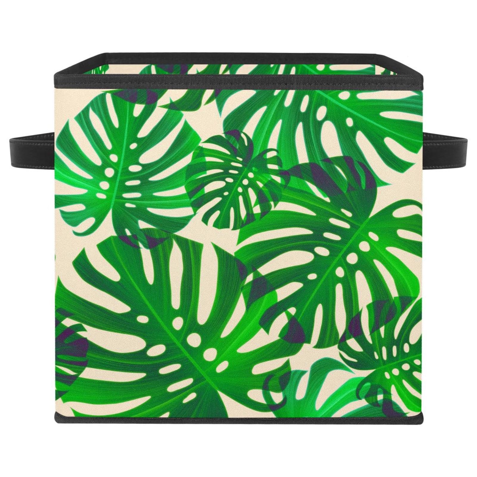 Boîte de rangement placard pliable motif palmier pour vêtements maison