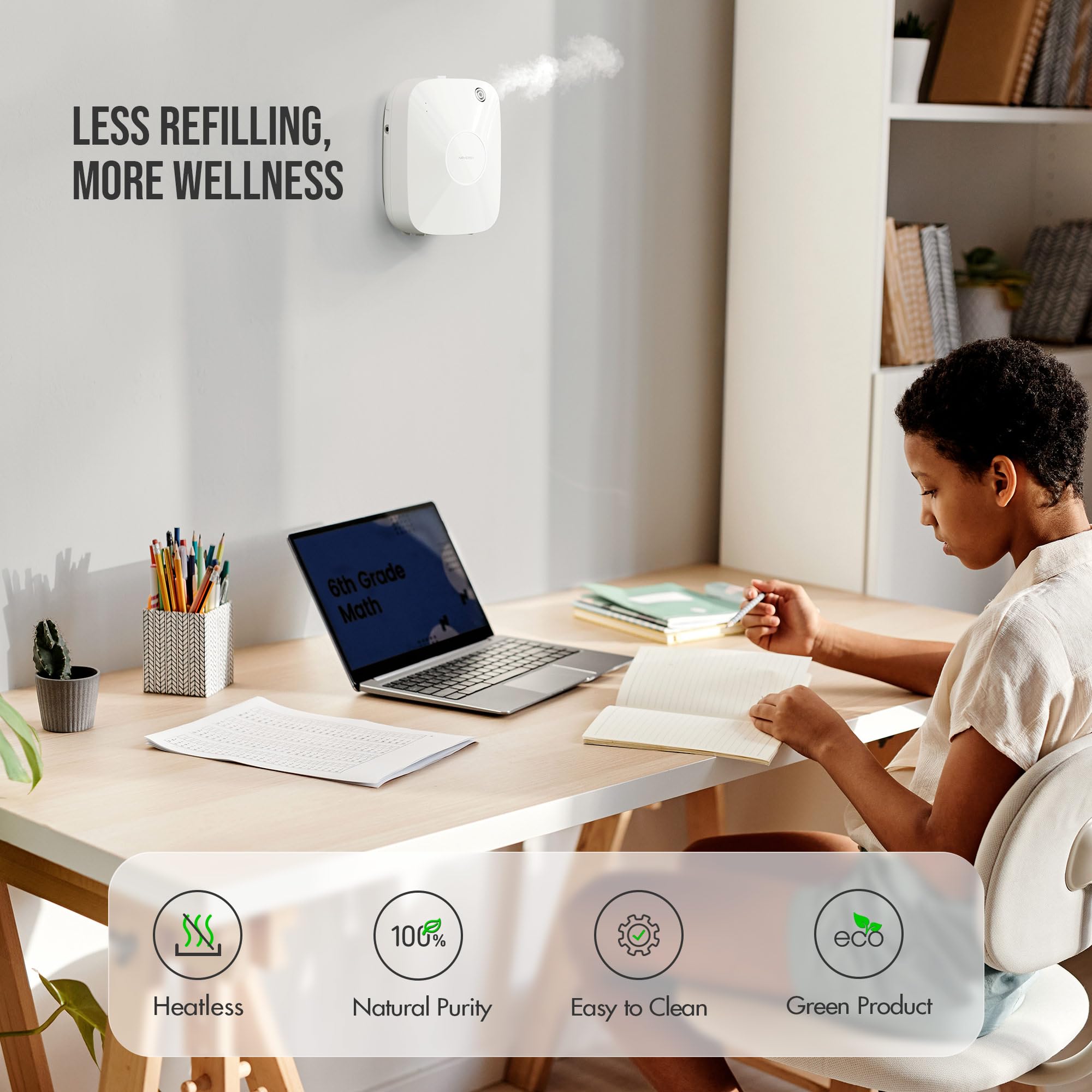 Airversa Smart Scent Air Machine, Wasserloser Aromadiffuser 400ml für Großräume bis 185m², Ideal für Aromatherapie mit ätherischen Ölen in Heim & Gewerbe. Weiß ANA