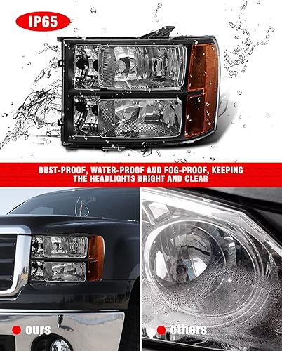 Miniatura 6 de ADCARLIGHTS Para 2007, 2008, 2009, 2010, 2011, 2012, 2013, 2014, compatible con GMC Sierra 07-13 GMC Sierra 150007-14 GMC Sierra 2500HD 3500HD,