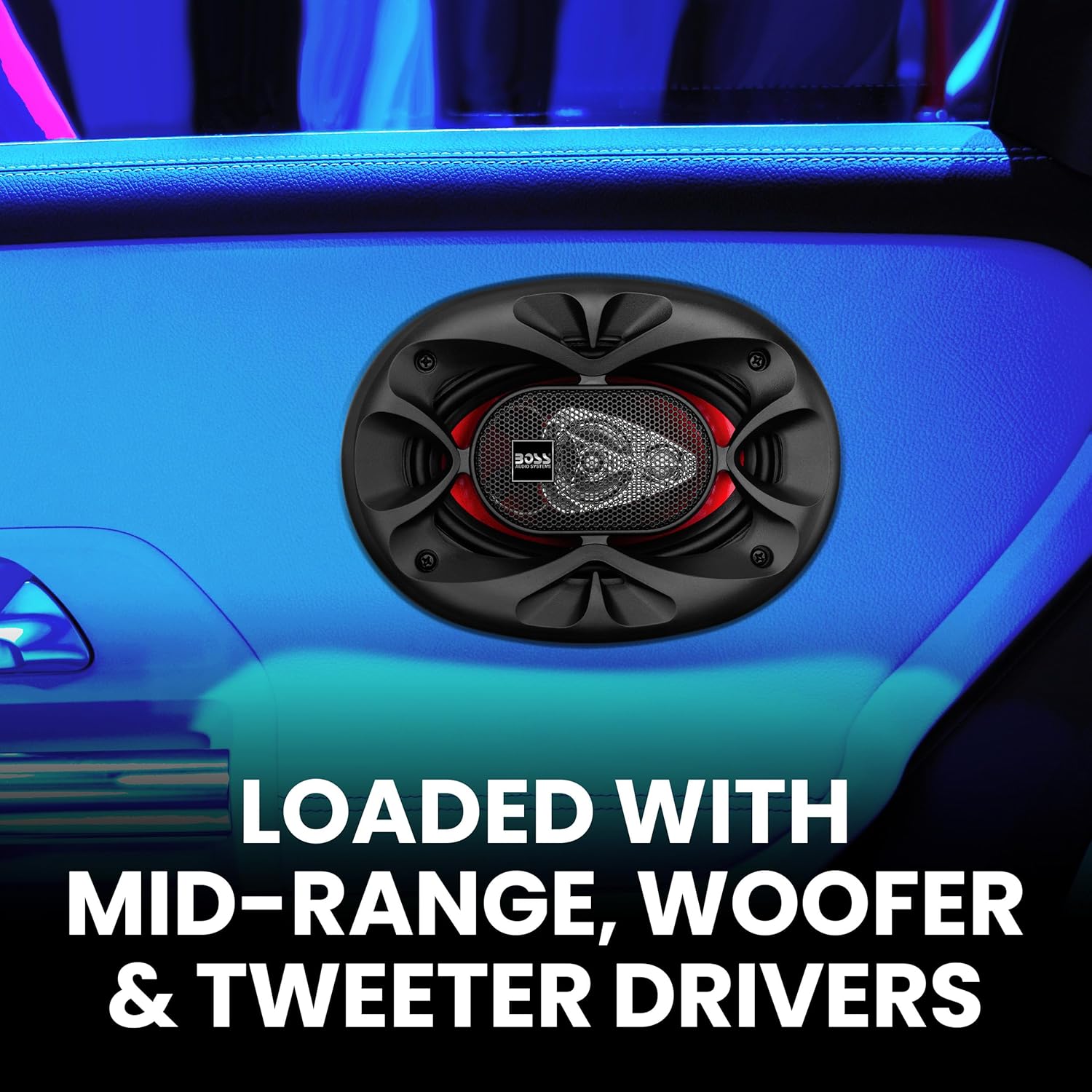 BOSS Audio Systems CH4630 Chaos Exxtreme Series 4 x 6 Inch Car Door Speakers - 250 Watts Max (per Pair), Coaxial, 3 Way, Full Range, 4 Ohms, Sold in Pairs, Bocinas para Carro