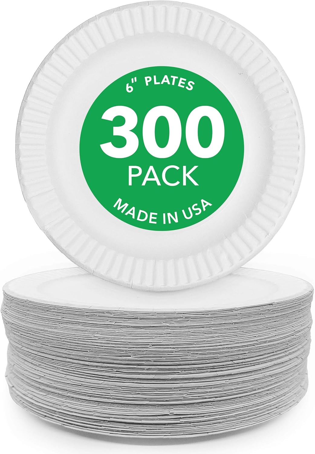 Stock Your Home 6Inch Paper Plates Uncoated, Everyday Disposable Dessert Plates 6