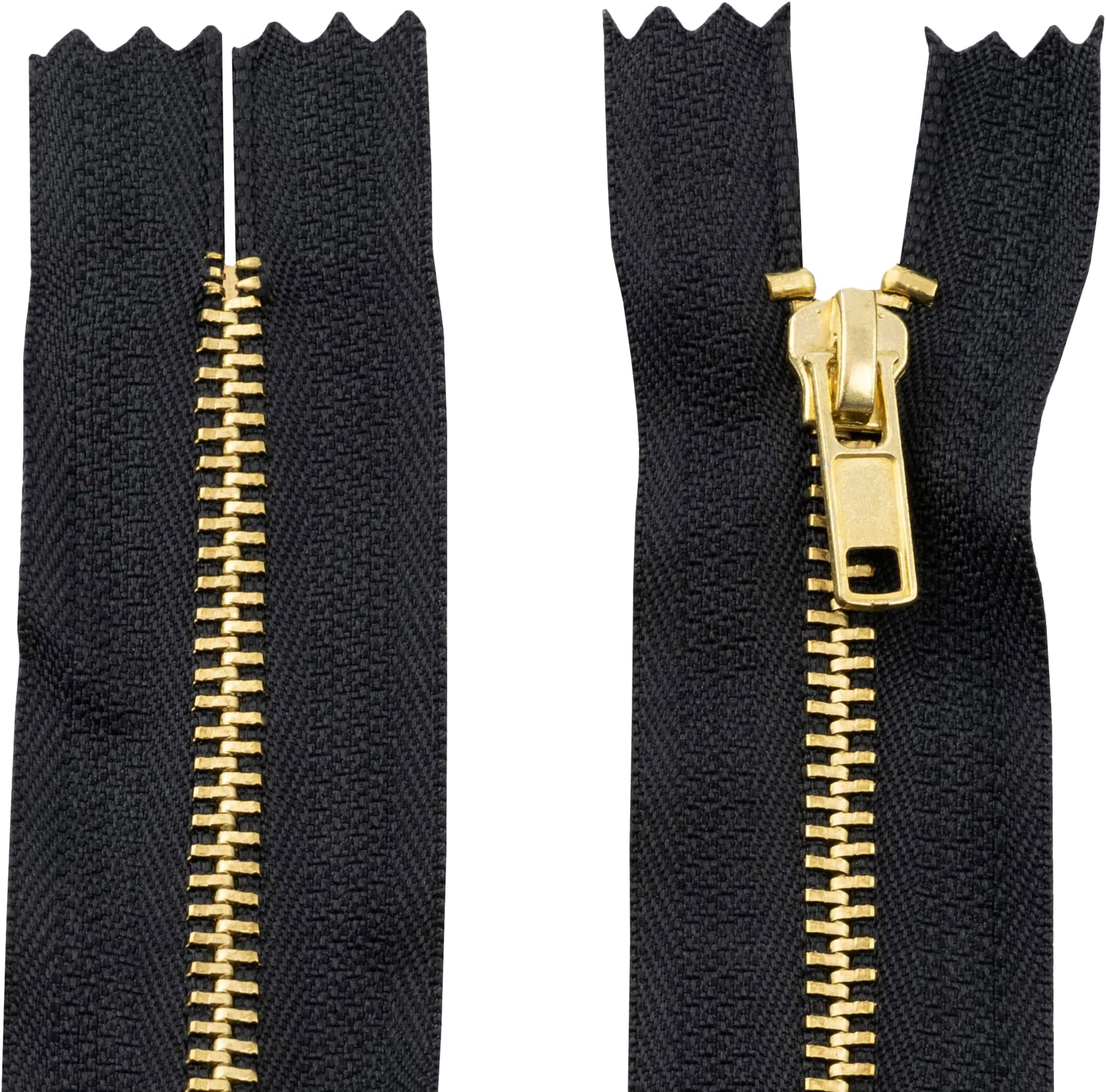 AERZETIX - C61193 set of 2 non-separable zips 8 cm made of metal - zip - colour black - sewing accessories leather goods cases skirts dresses trousers haberdashery