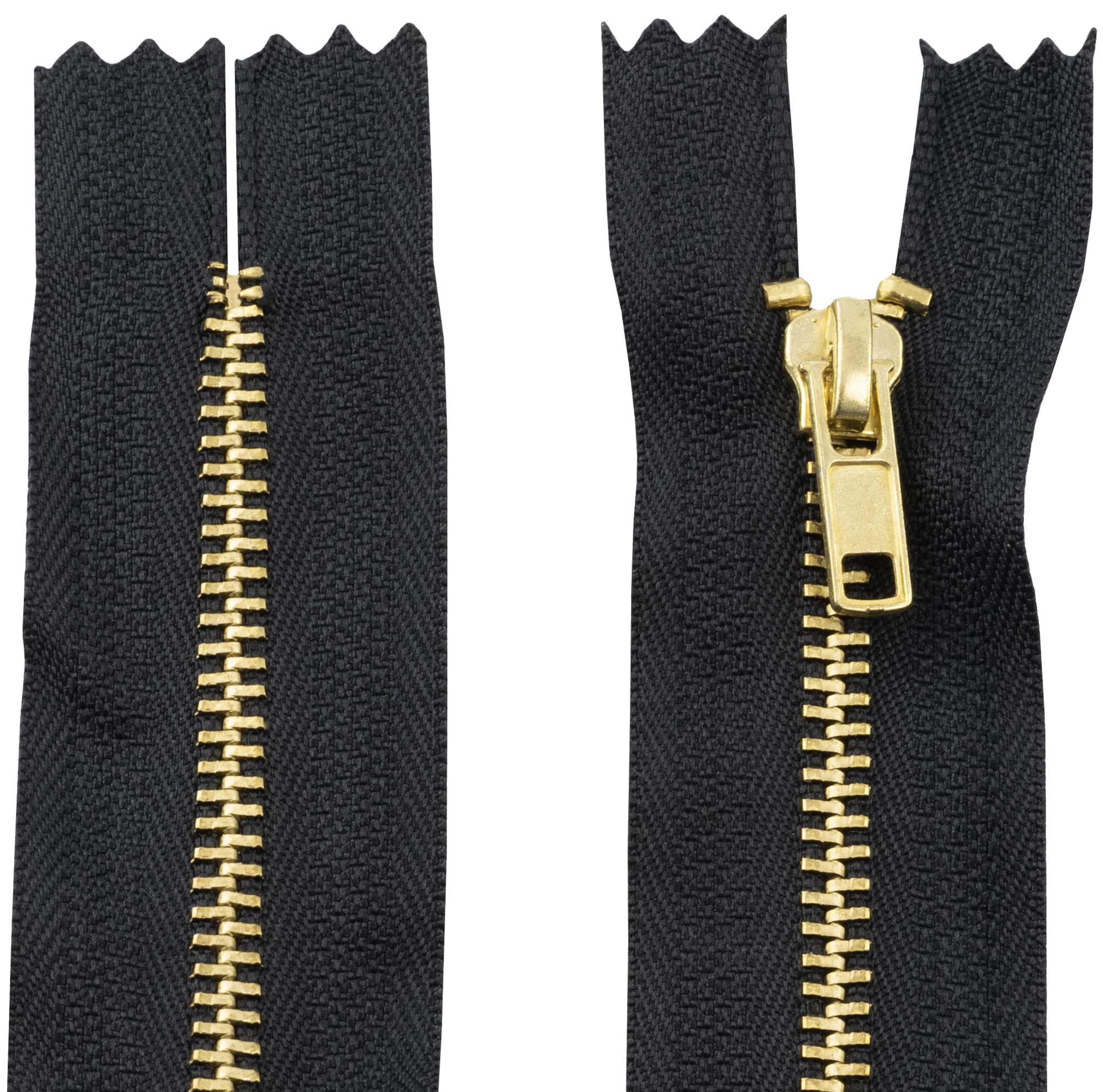 AERZETIX - C61193 set of 2 non-separable zips 8 cm made of metal - zip - colour black - sewing accessories leather goods cases skirts dresses trousers haberdashery