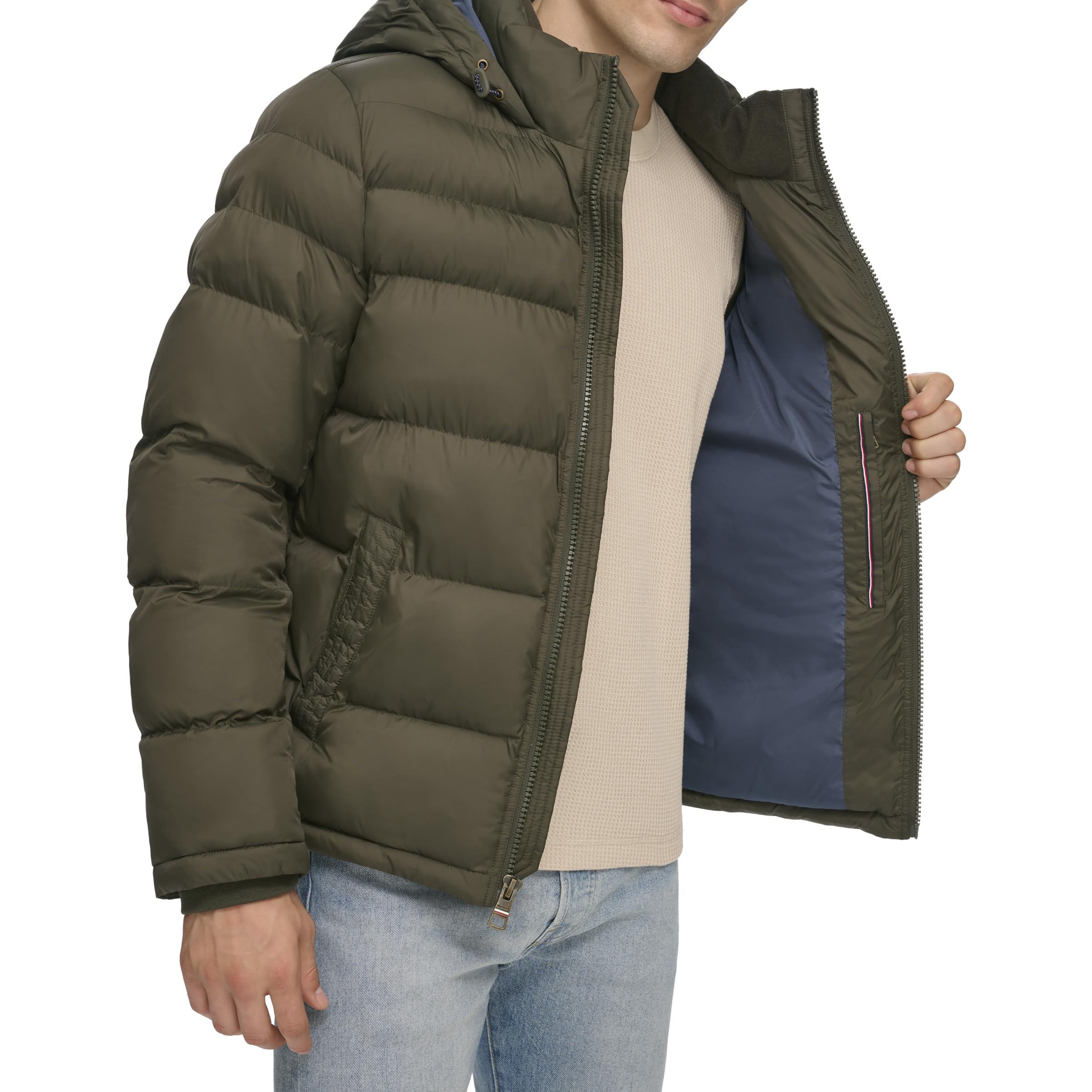 Tommy Hilfiger Men's Hooded Puffer Jacket Abrigo alternativo al plumón Hombre