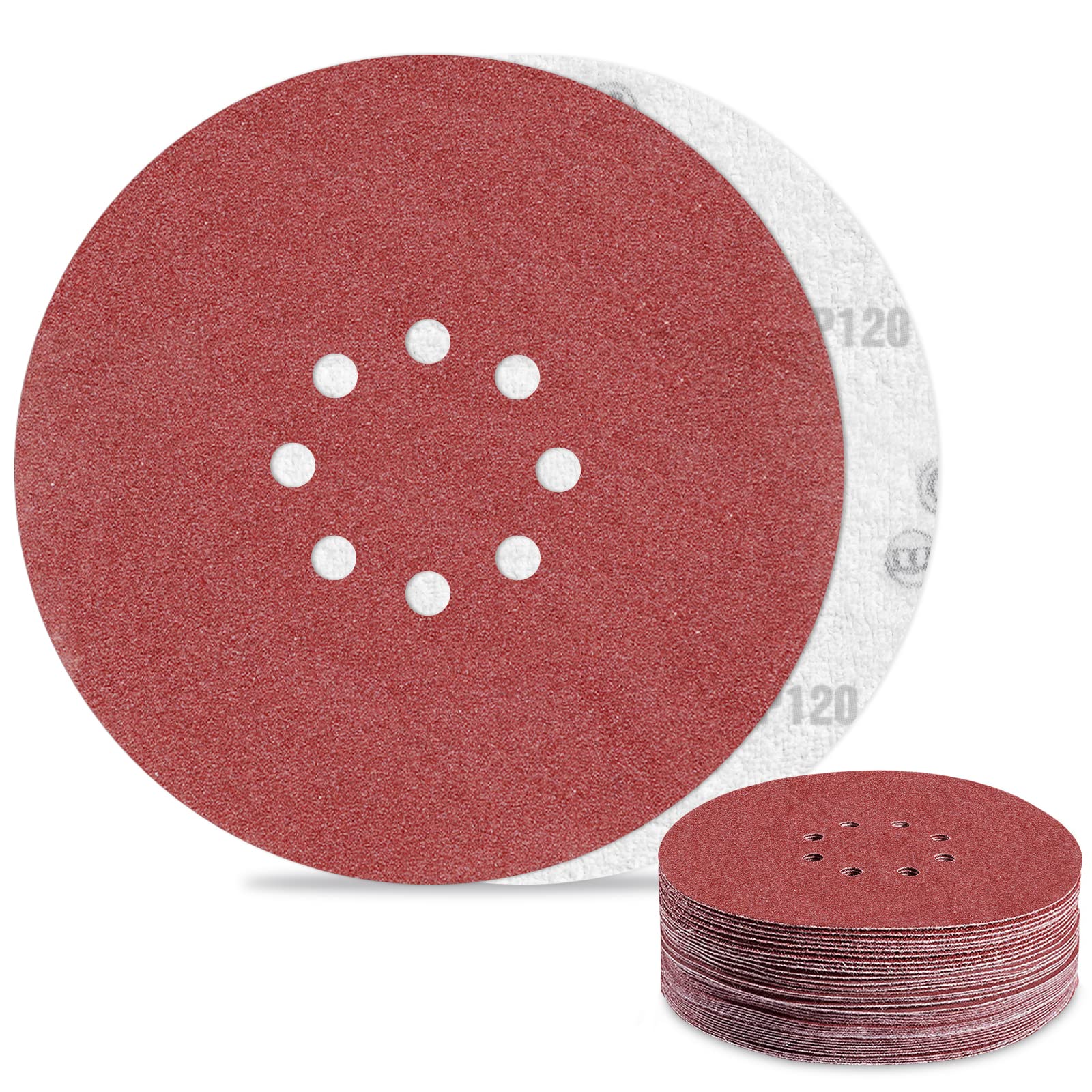 Sandpaper 225 mm 120 Grit Pack of 30 Sanding Discs for 8 Holes Drywall Sanders Ceiling Sanders Sanding Discs