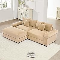 Vista 32 de Sofás seccionales de pana de 92 pulgadas para sala de estar, cómodo juego de sofás seccionales de gran tamaño con asiento profundo, sofás grandes