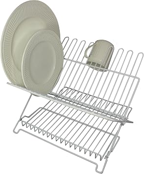 Better Houseware 1483 Junior Folding Dish Rack, White