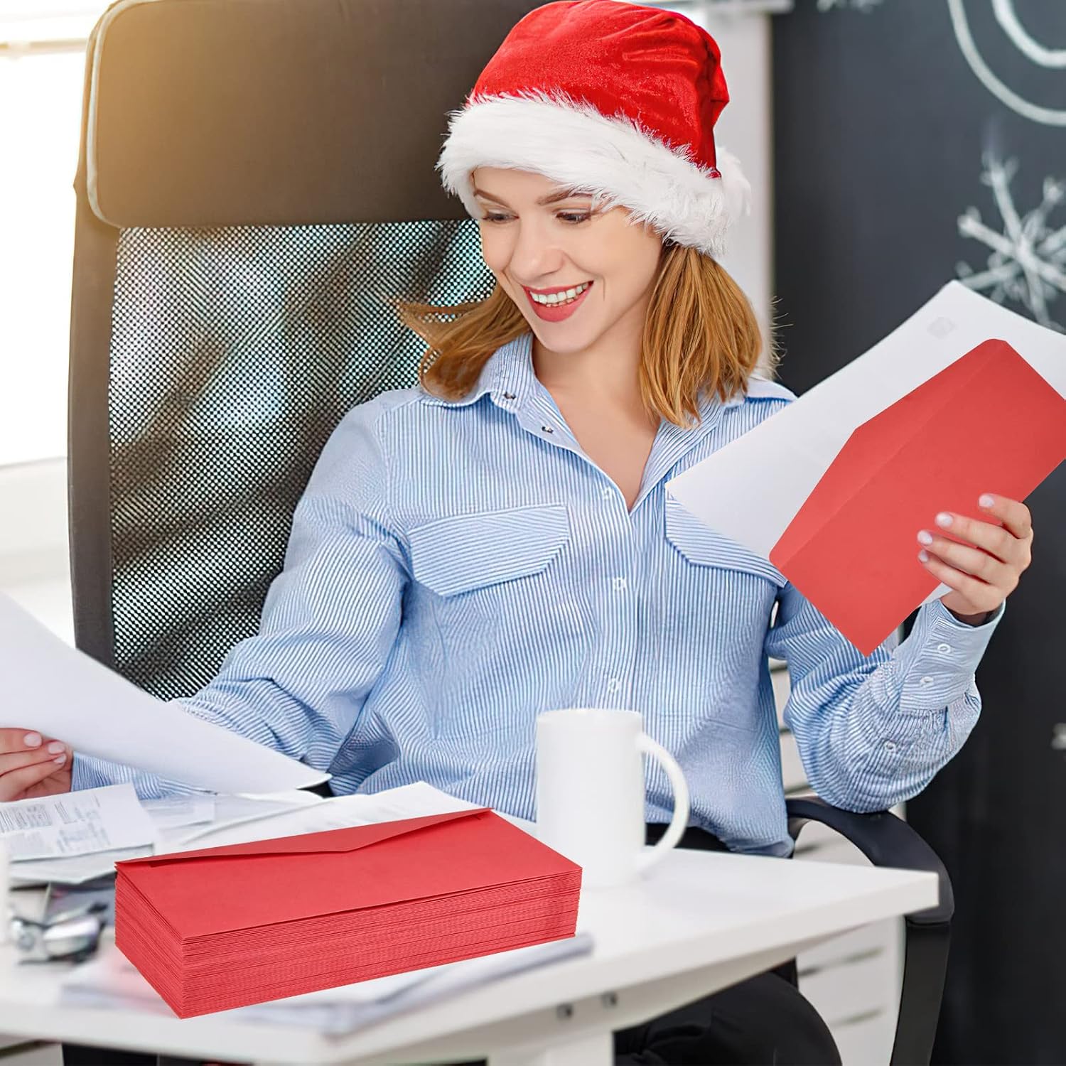 30 Pieces Mailing Envelopes Number 10 Bussines Envelopes for Invitations Weddings Chrismas Party Greetings Cards No Window (red, 9.45 x 3.94 inch) image 5