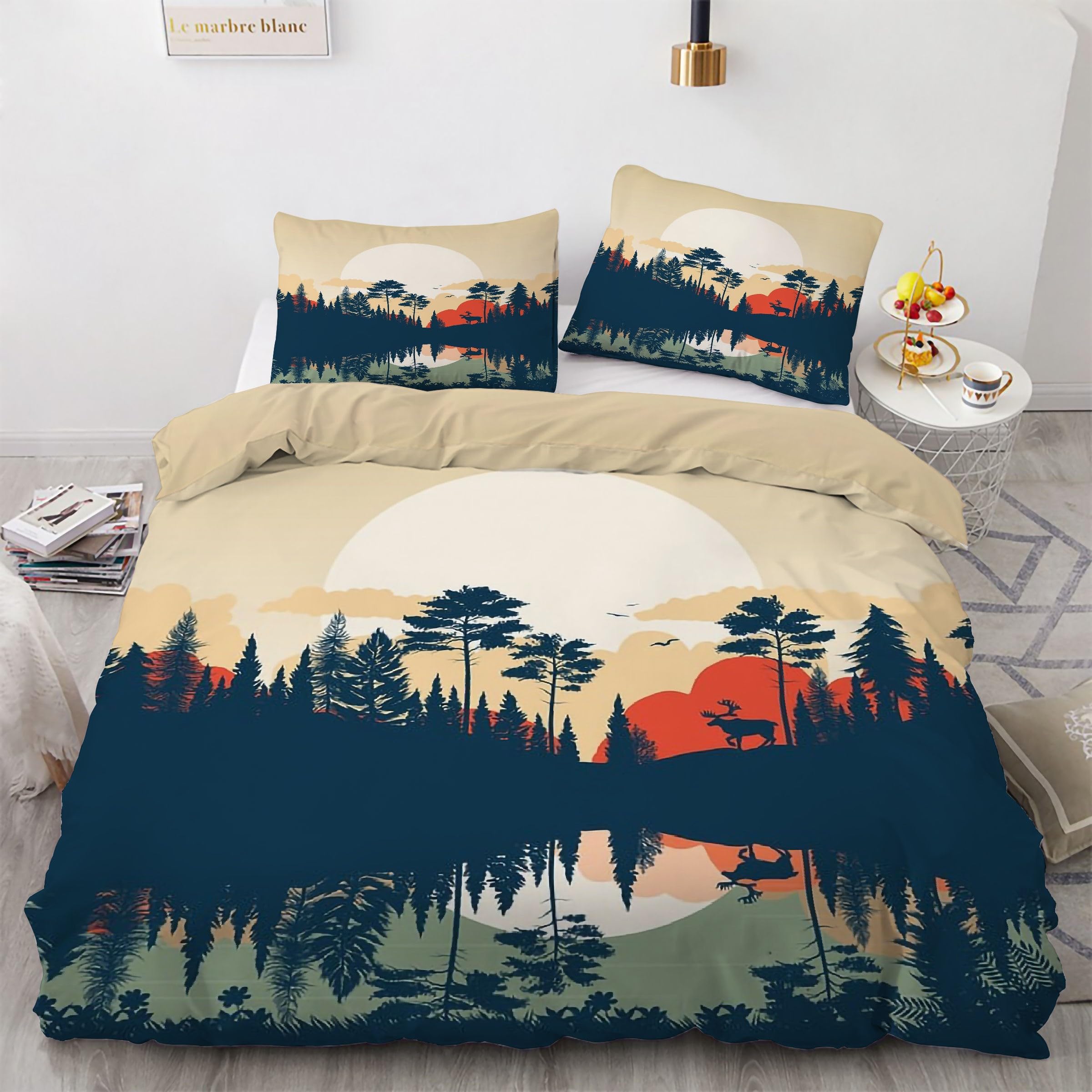 Ensemble de literie 3 pièces 240 x 260 cm en microfibre douce Kg5772