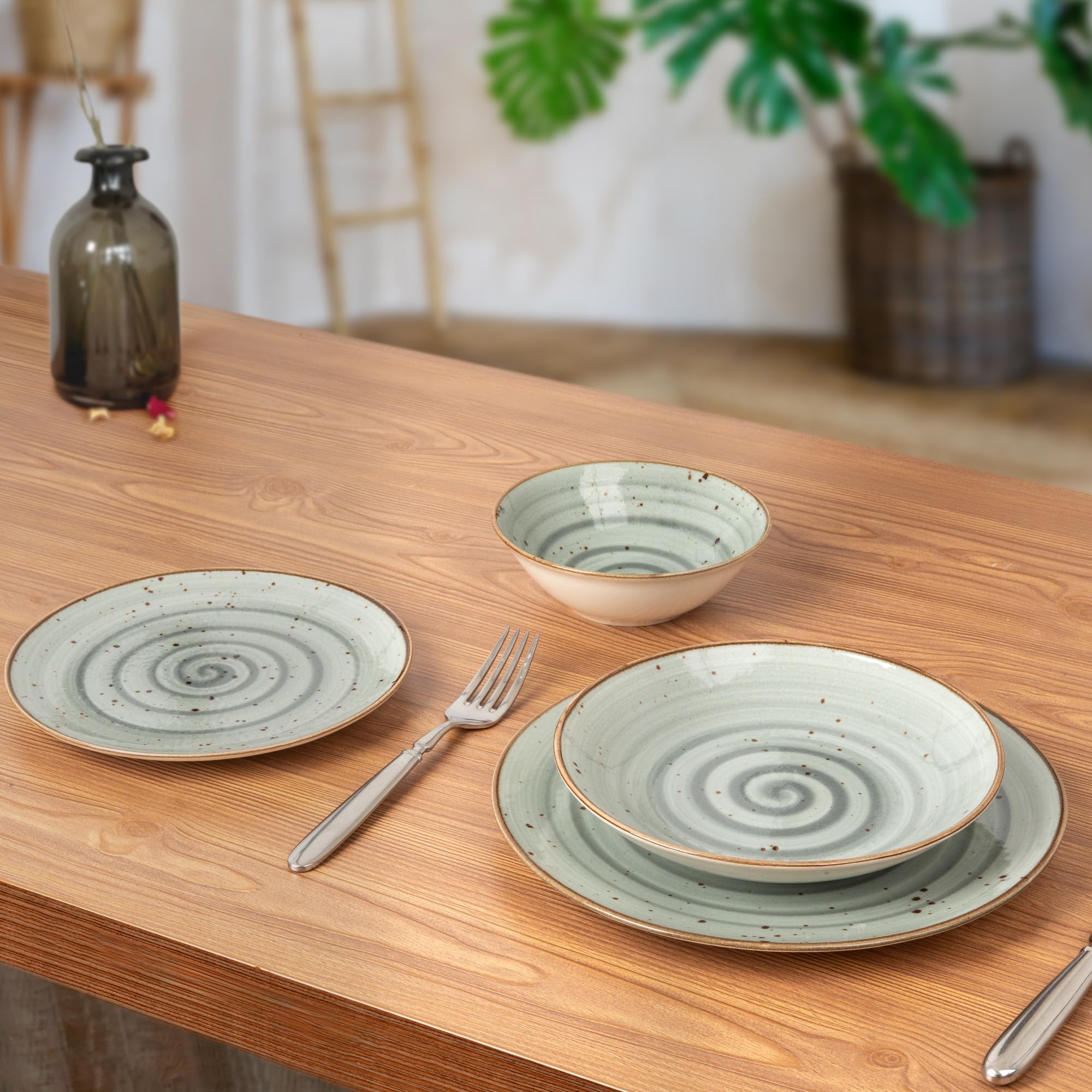 Service De Table Porcelaine 26 Pièces Pour 6 Personnes - Blanc Perle, Lave-vaisselle, 6 Assiettes Plates, 6 Creuses, 6 Dessert, 6 Bols, 1 Plat Ovale, 1 Saladier - 10