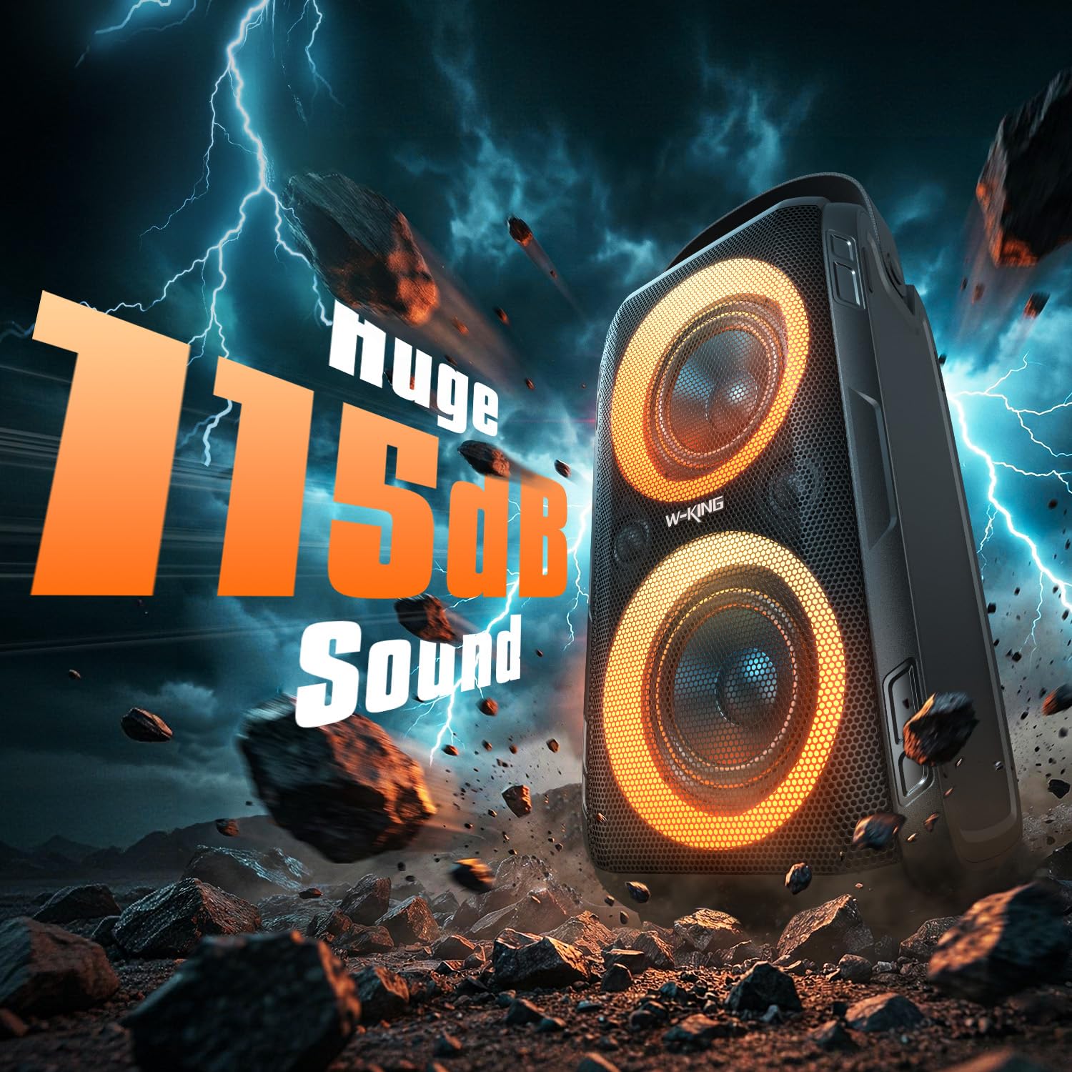 Amazon.co.jp: W-KING 80W Bluetoothスピーカーラウド 、スーパー重