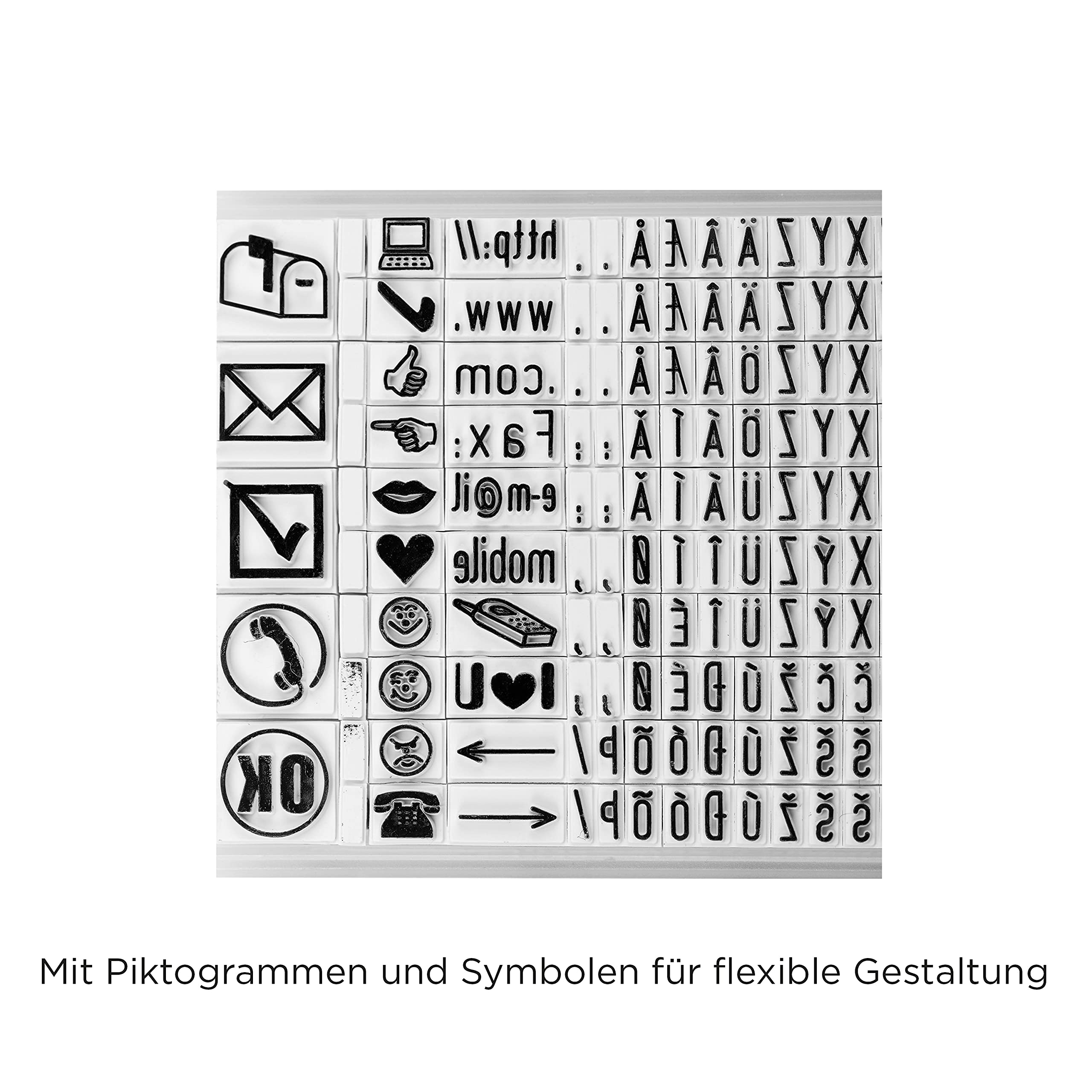 Colop 1093602200 Textstempel Printer 30/2 Set 47 x 18 mm Kissen, 5-zeilig, schwarz