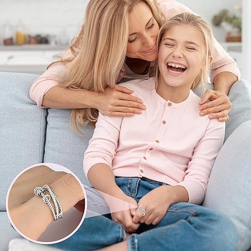 Miniatura 6 de Long tiantian Anillo antiestrés para hija con texto en inglés "To my Daughter", regalo para hija de mamá, anillo de ansiedad para hija, regalos de