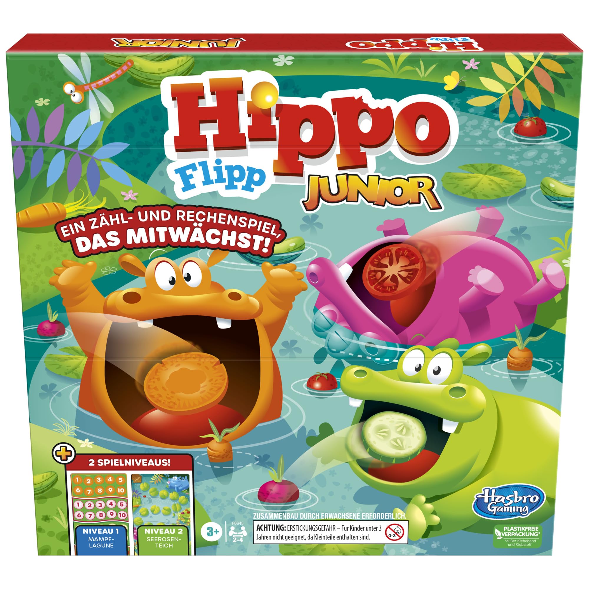 Hippo Flipp Junior – Deutsches Vorschul-Brettspiel (Zähl- und Zahlen-Erkennung)