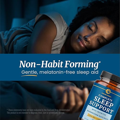 Miniatura 3 de Apoyo completo para dormir  Myo inositol + glicinato de magnesio  Apoyo para dormir reparador y relajación  Complejo de 1100 mg  Sin melatonina, sin