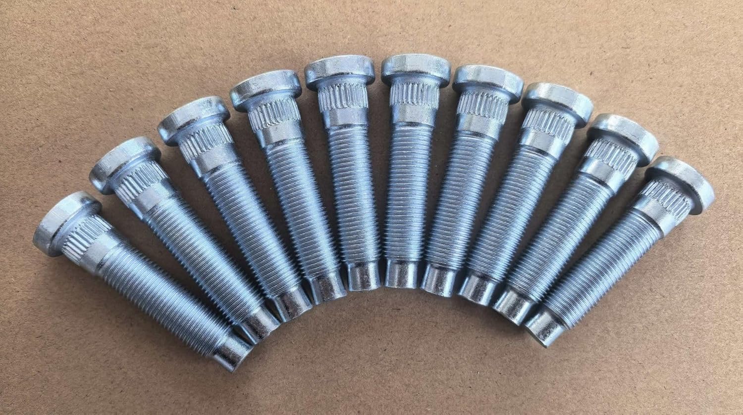 WANTONE RACING 10pcs 1/2-20 Serrated Wheel Stud Bolts 610-523, 0.56" Knurl 2.3" Length for 2005-2014 Ford Mustang Front Hub