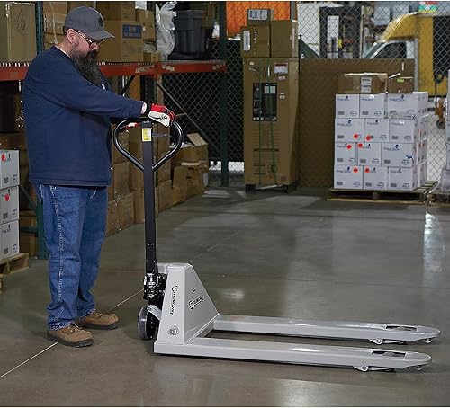 Miniatura 9 de Strongway Camión de palés con horquilla de gato de palé, 63.5 pulgadas de largo x 27 pulgadas de ancho (capacidad de 5500 libras)