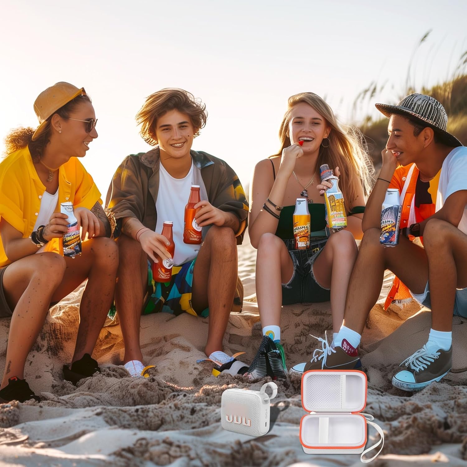 Carrying Case Compatible with JBL Go 4 - Portable Bluetooth Speaker Box Pro Sound, Also for Go 3/Go3 Eco/Go2 Waterproof Mini Wireless Speakers - Case Only (White) - Image 7