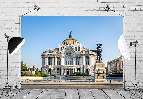 Miniatura 4 de BELECO Telón de fondo de tela de 8 x 6 pies de Palacio de Bellas Artes de México, famoso Palacio de Bellas Artes, centro mexicano, fondo de