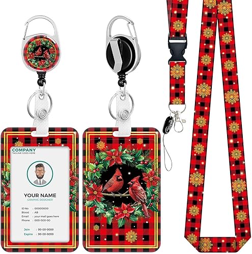 Soporte para tarjetas de identificación de Navidad con cordón, cordones de gato negro para insignias de identificación, carretes de insignia de