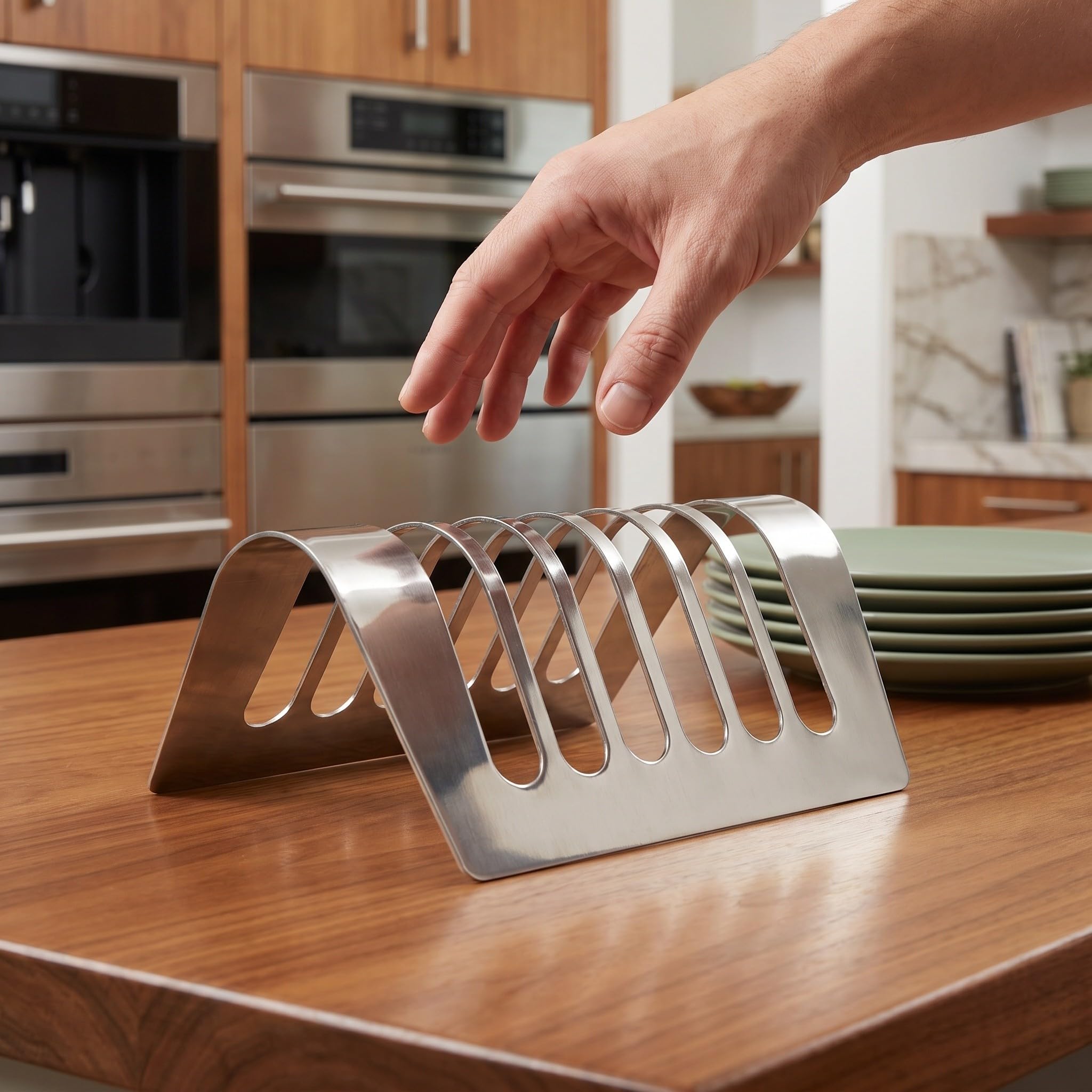 INOOMP 2 Griglie per Toast in Acciaio Inox, Porta Sandwich a 5 Scomparti