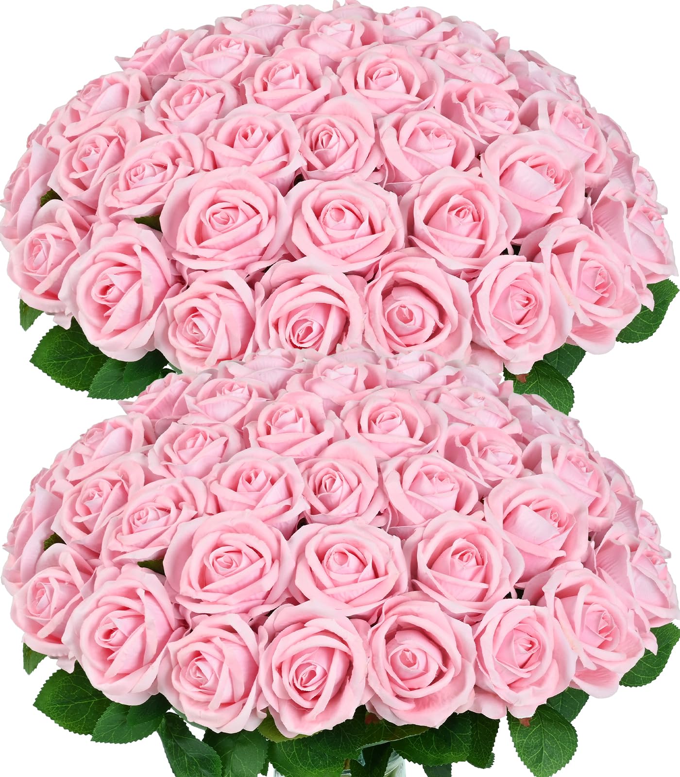 BLEUM CADE 50 Pcs Pink Roses Artificial