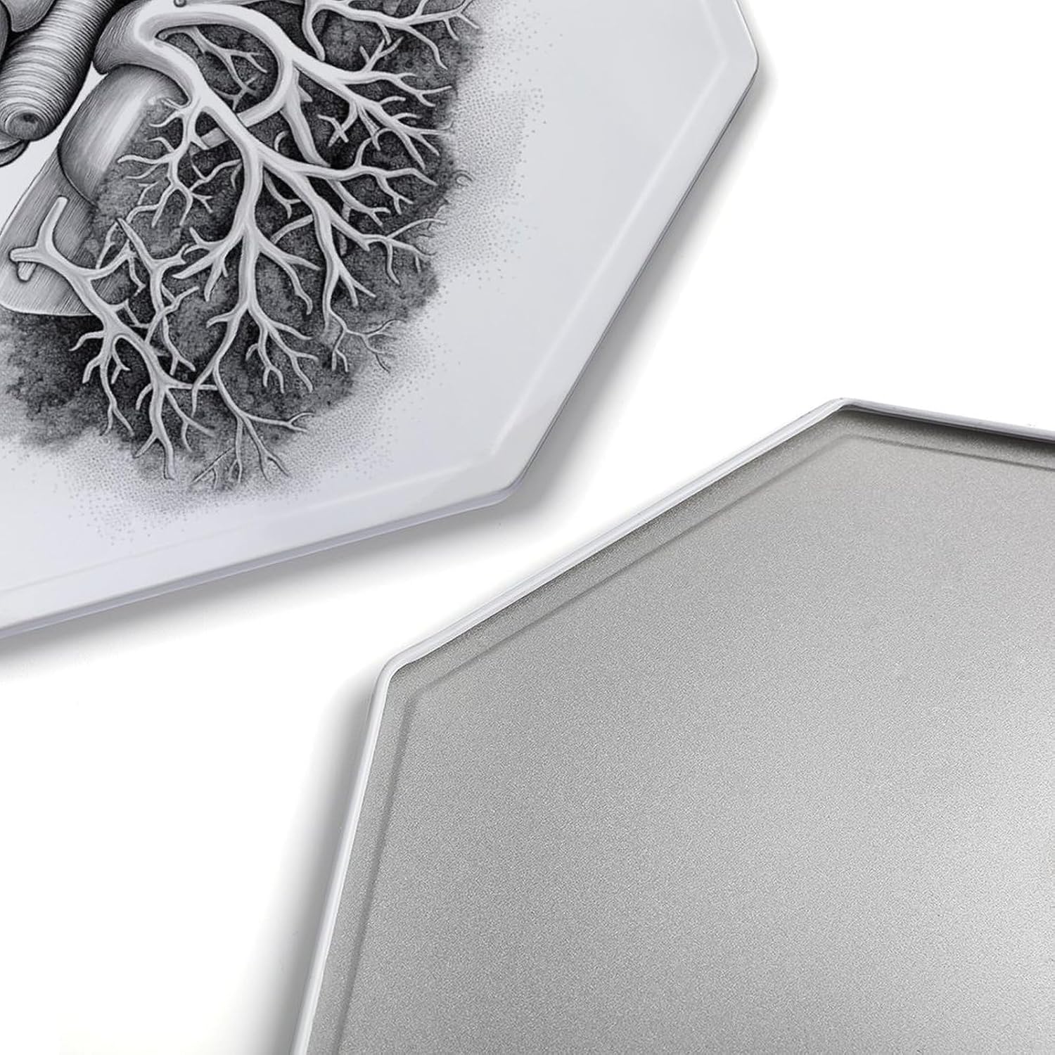 Ctagon Metal Sign for Home, Modern Display Plate for Kitchen, Lungs Vector Image Plates Accent Hanging Wall Decorations 3PCS for Living Room, Bedroom, Hallway, Hotel