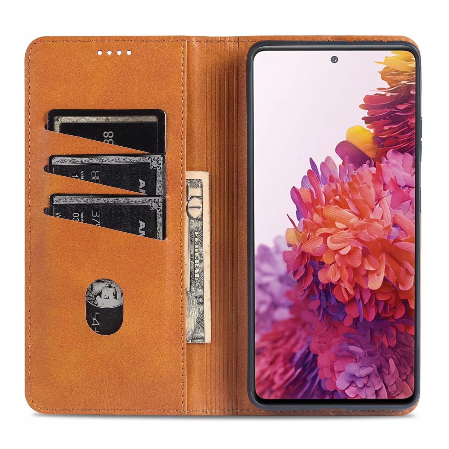 Generic Étui compatible avec iPhone Samsung Galaxy S20 Ultra (couleur : vert foncé) Étui élégant en cuir avec fermeture à rabat magnétique pour téléphone