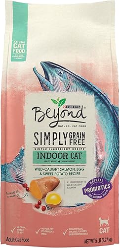 Alimento seco para gatos Purina Beyond natural sin cereales con sabor a salmón huevo y camote