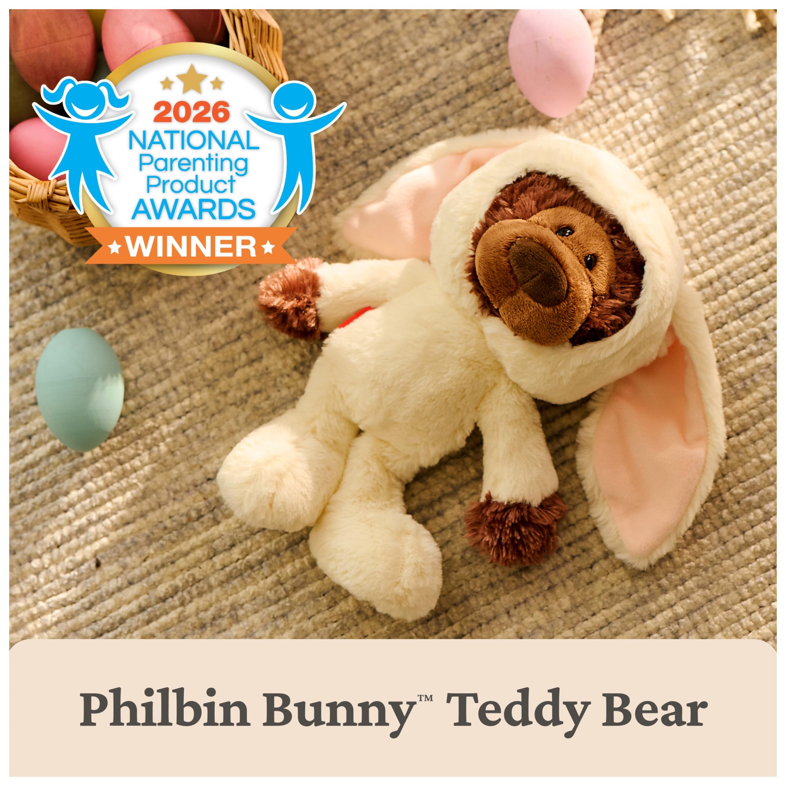 GUND, Philbin, Peluche Lapin, Ours en Peluche de Haute qualité avec Costume de Lapin de Pâques, Animal en Peluche, dès la Naissance, 25,4 cm