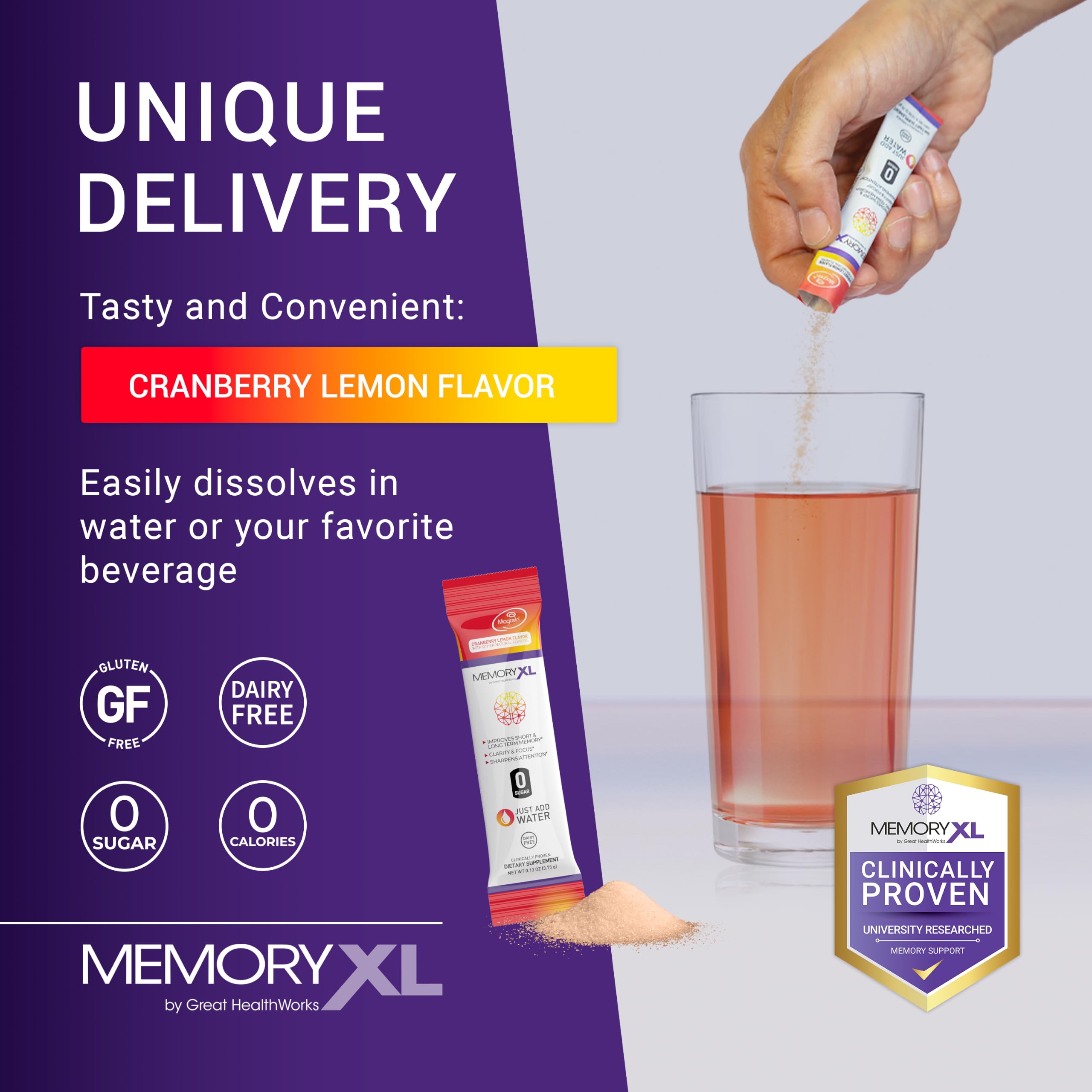 MemoryXL Brain Supplement for Memory & Focus, Cranberry Lemon, 30 Count — Amazon image 5