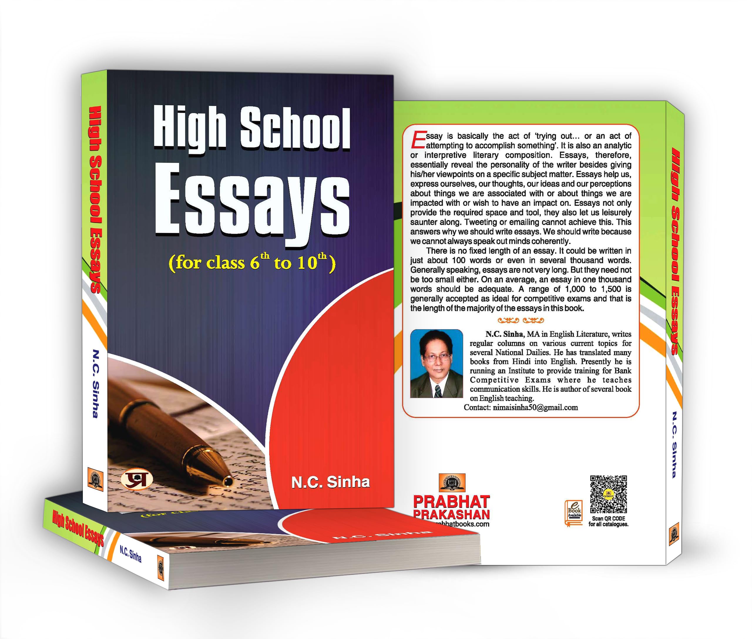 High School Essays Book for class 6 th to 10 th (A Book of Essays and Letters) Develop Essay Writing Skills in Kids by N.C. Sinha 2
