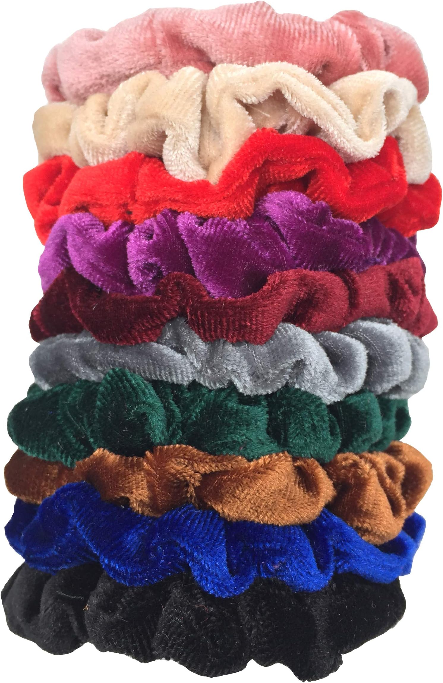DA2S Scrunchies for Hair Velvet Elastic Ties Women 10pcs