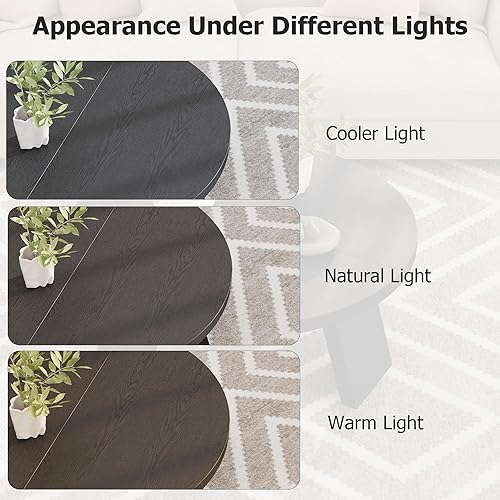 Miniatura 7 de IDEALHOUSE Mesa auxiliar redonda de 33.5 pulgadas, mesa central circular moderna con patas inclinadas, mesas de cóctel decorativas para sala de