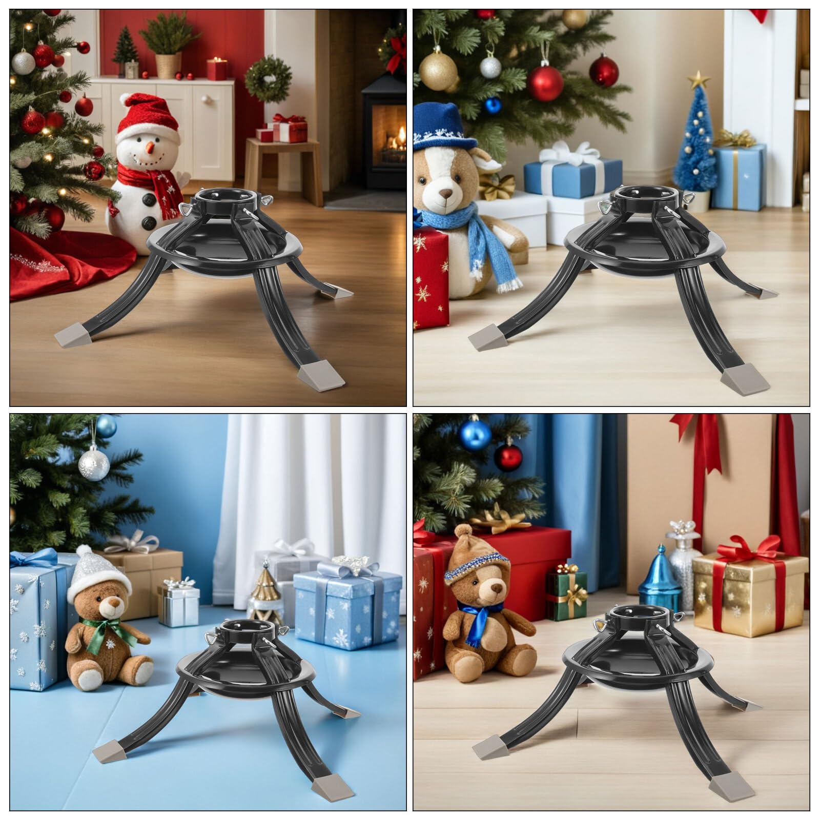 BESPORTBLE Base del Árbol de Navidad de Metal Verde Soporte Circular Ajustable para Árbol Real Soporte Clásico para Uso Interiores