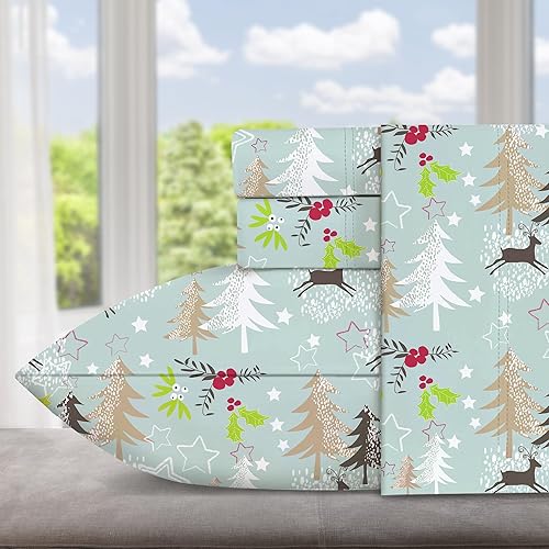 Juego de sábanas florales de microfibra suave de lujo para todas las estaciones, bolsillo profundo de 16 pulgadas, juego de sábanas con estampado de