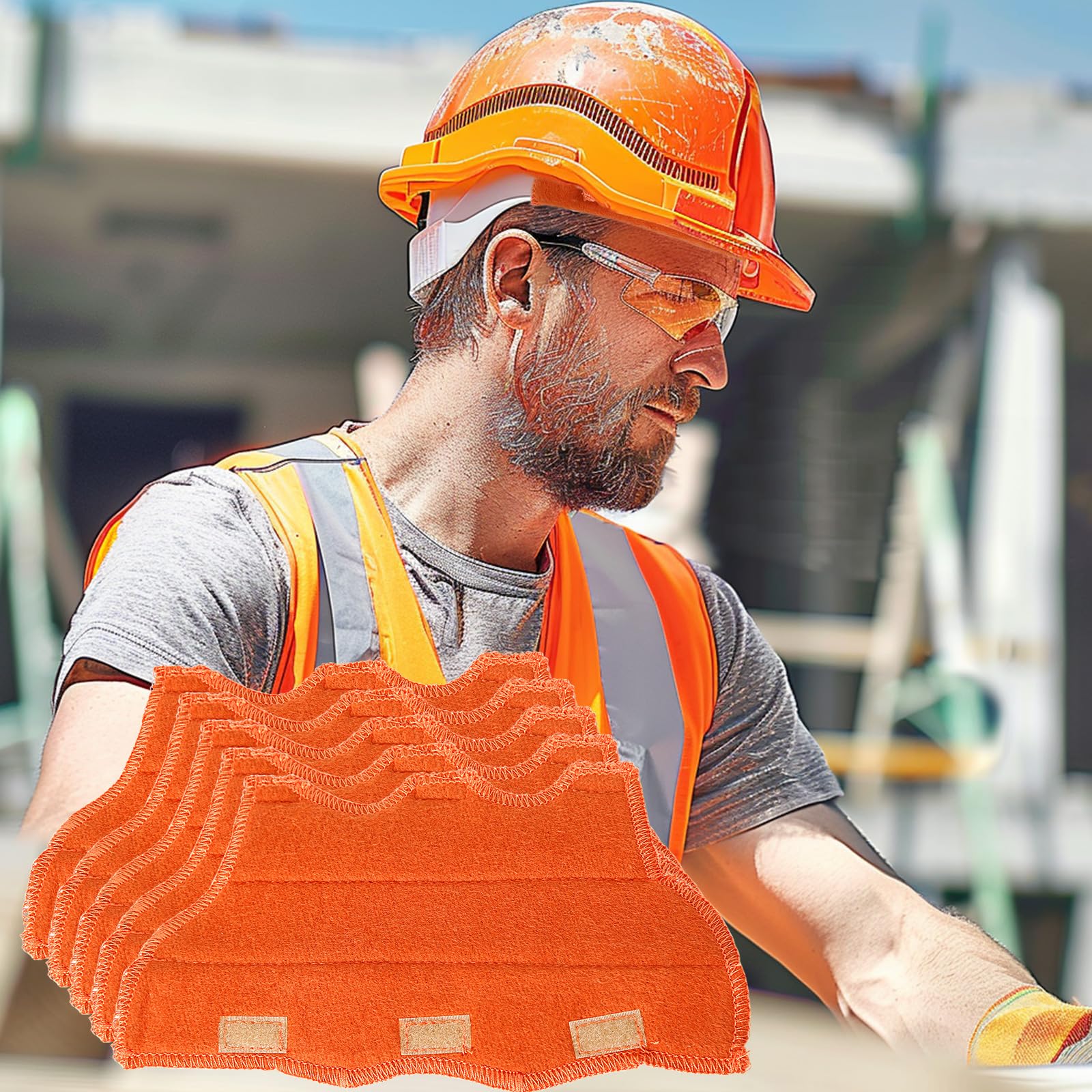 Aolamegs Banda de sudor segura para casco: 5 bandas de sudor lavables, reemplazo de forro de casco duro, accesorios de algodón ignífugo, accesorios para casco de soldadura, sombreros de construcción,