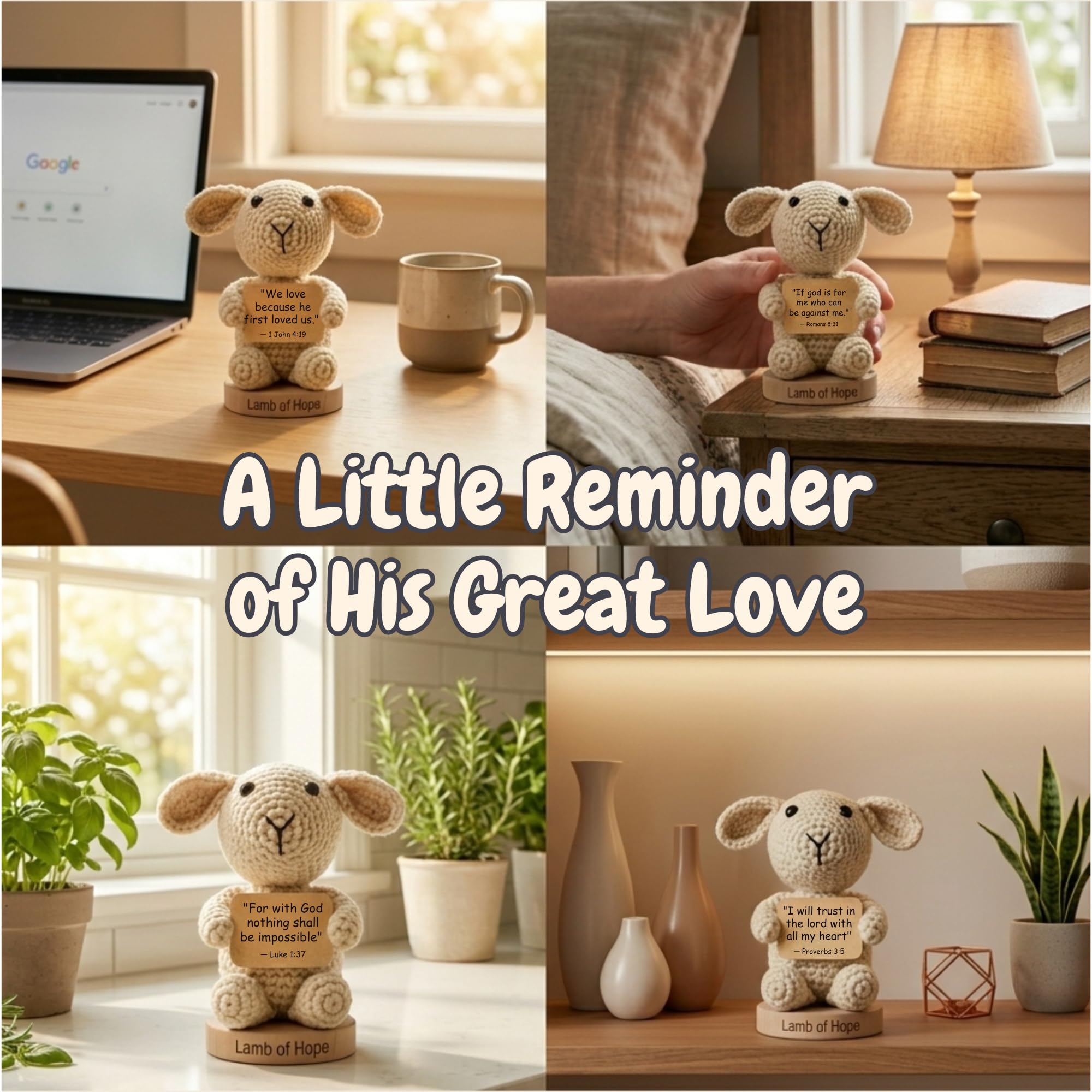 Christian Gifts for Women Men | 30 Empowering Bible Verses Prayer Cards by the Positive Crochet Lamb of Hope | Emotional Support Religious Confirmation Catholic Gift Idea for Mothers Day, Birthday - 5