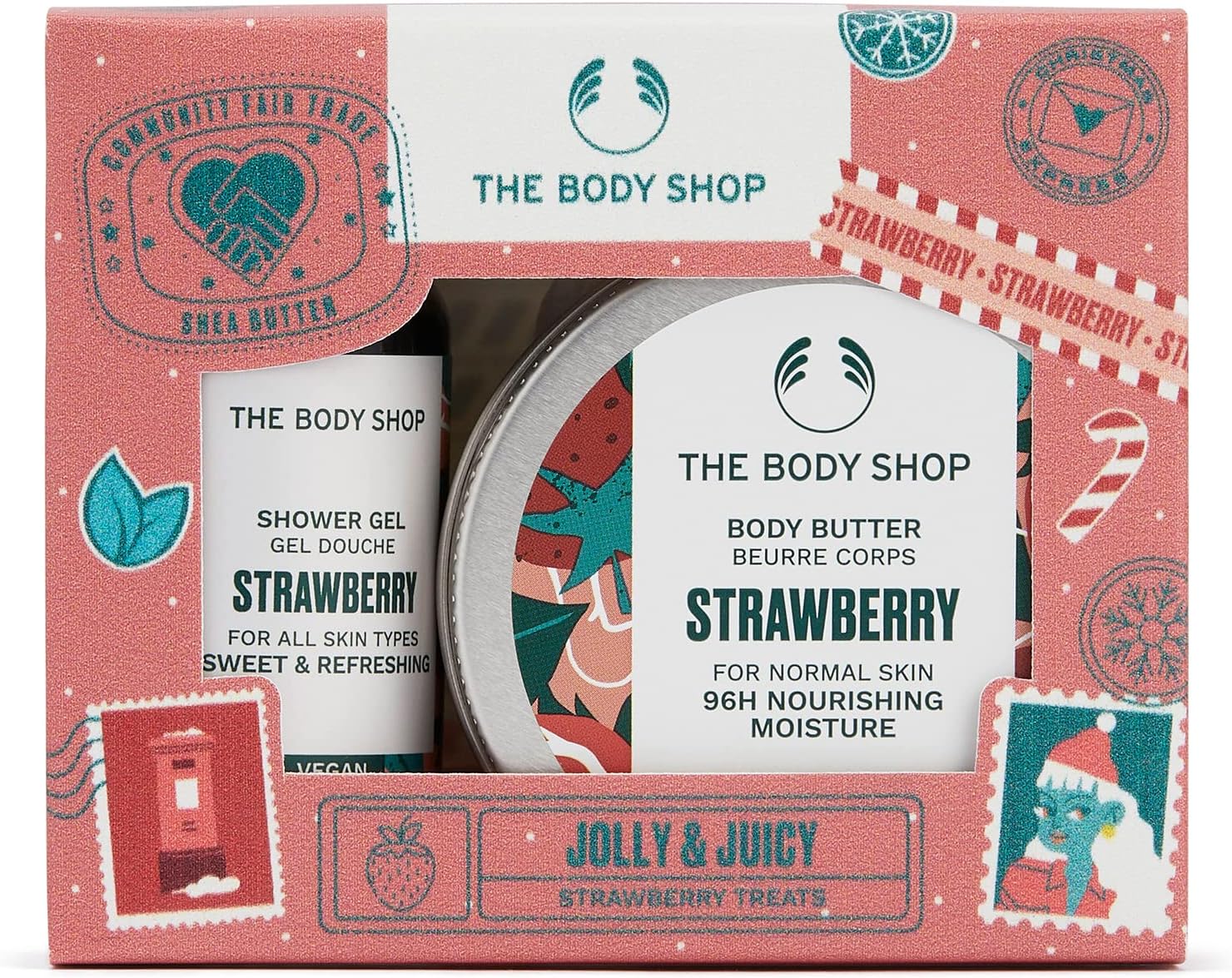 Jolly & Juicy Strawberry Treats Gift Set โ Seriously Sweet And Refreshing Vegan Body Care Gift โ 2 Items