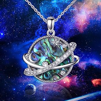 Amazon | Fujiuia 惑星ネックレス 抽象宇宙 星 月 ペンダント 