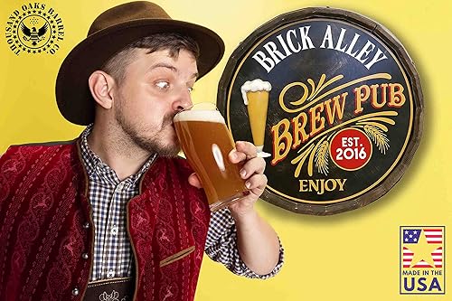 Vista 249 de THOUSAND OAKS BARREL CO. Personaliza el letrero de un cuarto de barril con cócteles de gato negro, barril de vino hecho de madera de roble de alta