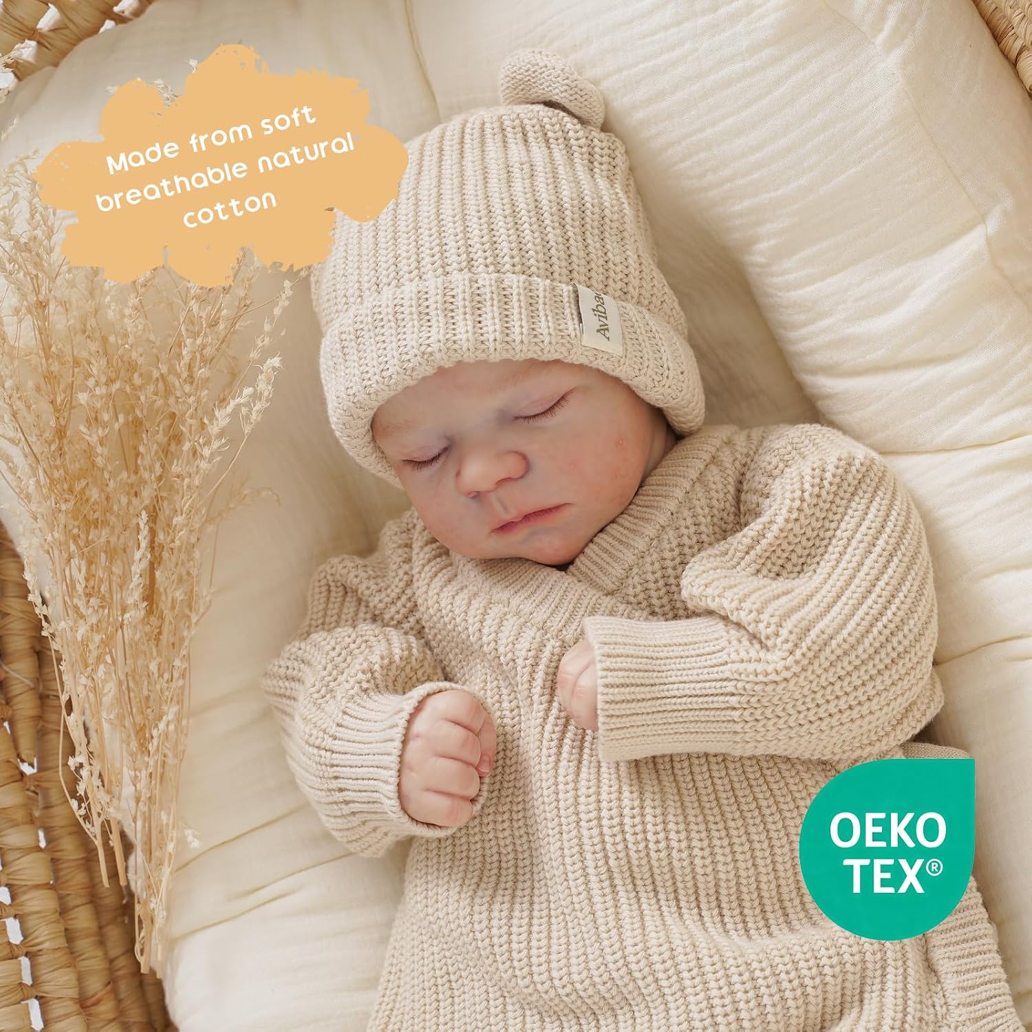 Avibae Cotton Baby Sweater, Long-Sleeve Knit Outfits for Newborns, Warm Infant Fall Winter Clothes