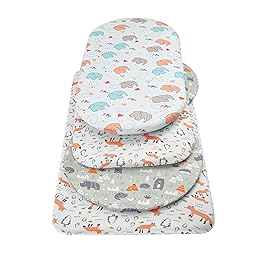 Onacosht Bassinet Sheets 3 Pack for Baby Boy, Soft Stretchy Universal Fitted Sheet Set for Oval Rectangle Hourglass Bassinet Mattress, Forest Fox Elephant Printing